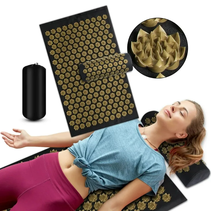 Acupressure Mat Set - Eco lótus pico esteira acupuntura massagem
