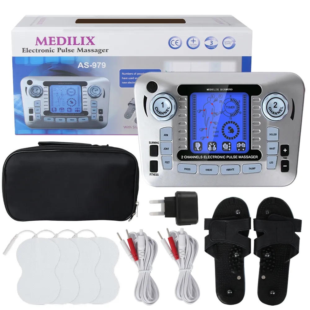 Tens Pain Relief Unit - Massageador de pulso elétrico digital, 12