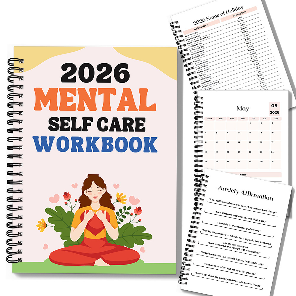 Health Wellness Journal - 1PC 2026 Caderno de Auto-Cuidado Mental: